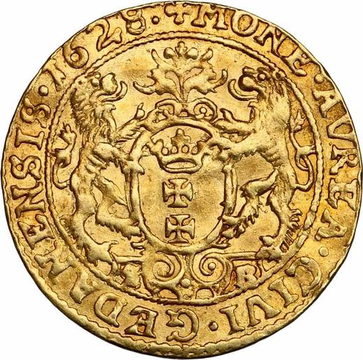 Реверс монеты - Дукат 1628 года SB "Гданьск" - цена золотой монеты - Польша, Сигизмунд III Ваза