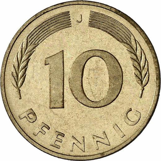 Аверс монеты - 10 пфеннигов 1981 года J - цена  монеты - Германия, ФРГ