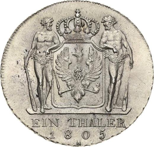 Reverso Tálero 1805 A - valor de la moneda de plata - Prusia, Federico Guillermo III