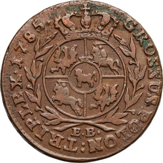 Reverso Trojak (3 groszy) 1785 EB - valor de la moneda  - Polonia, Estanislao II Poniatowski