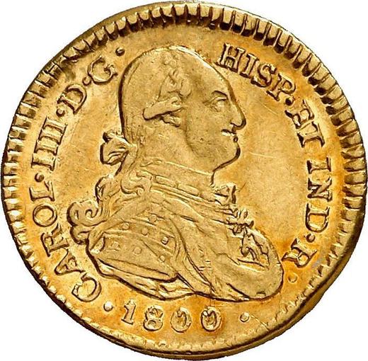 Anverso 1 escudo 1800 P JF - valor de la moneda de oro - Colombia, Carlos IV