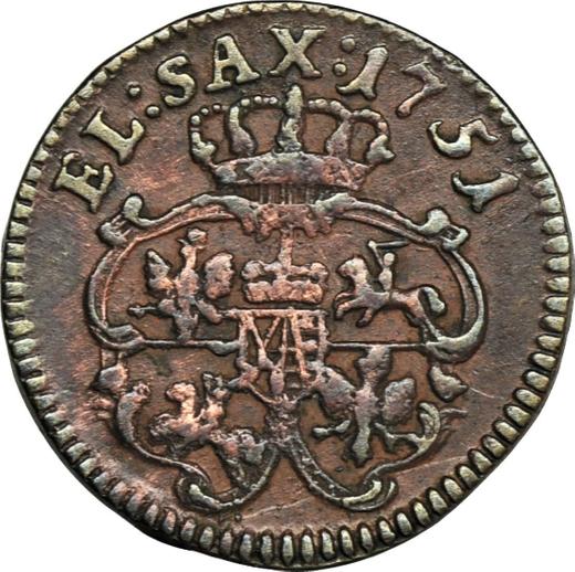 Reverso Szeląg 1751 "de corona" - valor de la moneda  - Polonia, Augusto III