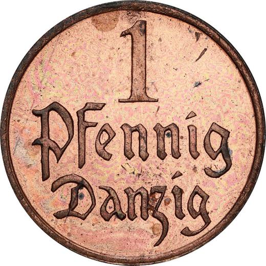 Reverso 1 Pfennig 1923 - valor de la moneda  - Polonia, Ciudad Libre de Dánzig