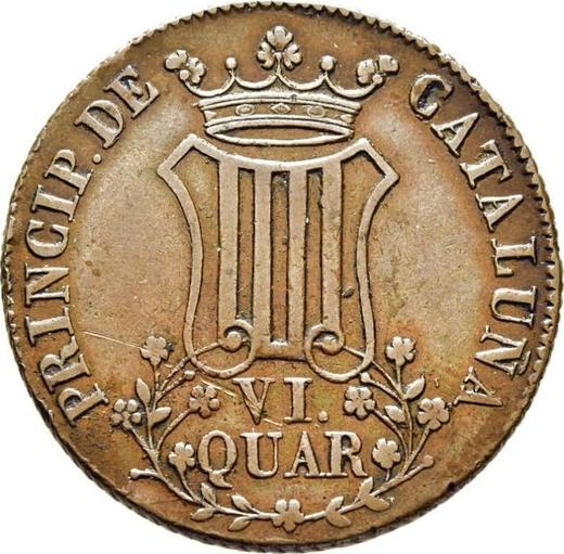 Reverso 6 cuartos 1836 "Cataluña" - valor de la moneda  - España, Isabel II