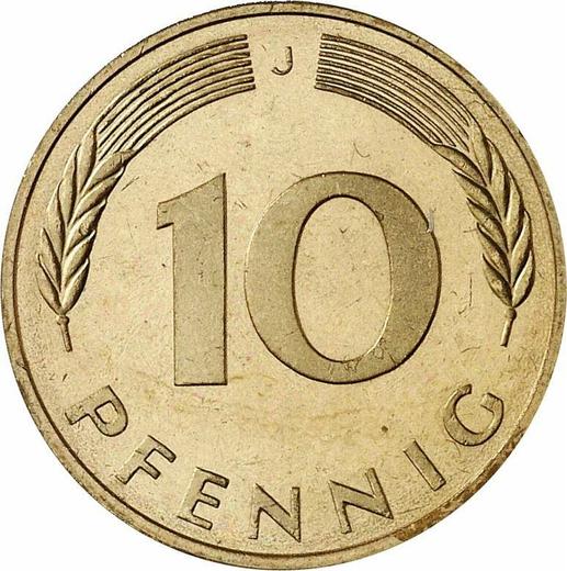 Anverso 10 Pfennige 1980 J - valor de la moneda  - Alemania, RFA