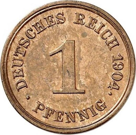 Аверс монеты - 1 пфенниг 1904 года E "Тип 1890-1916" - цена  монеты - Германия, Германская Империя