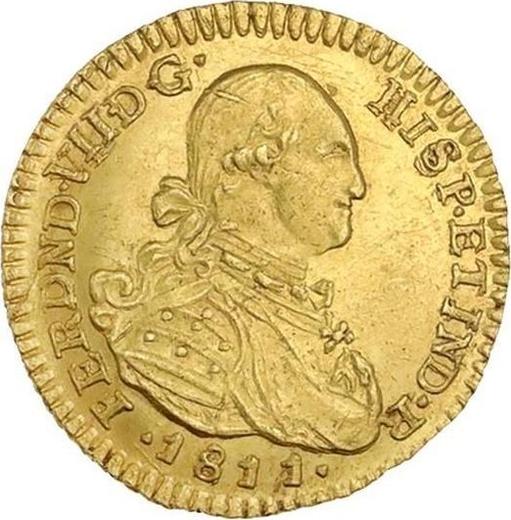 Аверс монеты - 1 эскудо 1811 года NR JF - цена золотой монеты - Колумбия, Фердинанд VII
