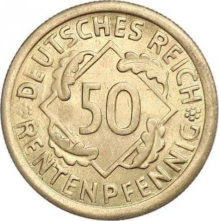 Аверс монеты - 50 рентенпфеннигов 1923 года G - цена  монеты - Германия, Bеймарская республика