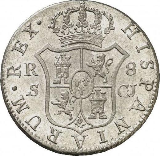 Реверс монеты - 8 реалов 1814 года S CJ "Тип 1809-1830" - цена серебряной монеты - Испания, Фердинанд VII