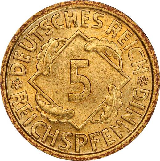 Anverso 5 Reichspfennigs 1936 D - valor de la moneda  - Alemania, República de Weimar