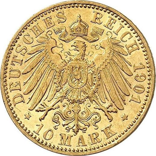 Реверс монеты - 10 марок 1901 года A "Ангальт" - цена золотой монеты - Германия, Германская Империя
