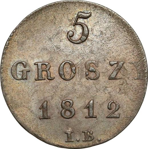 Rewers monety - 5 groszy 1812 IB - cena srebrnej monety - Polska, Księstwo Warszawskie