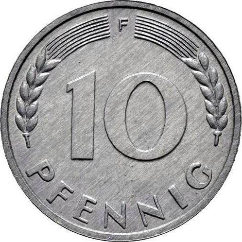 Аверс монеты - 10 пфеннигов 1949 года F "Bank deutscher Länder" Цинк - цена  монеты - Германия, ФРГ