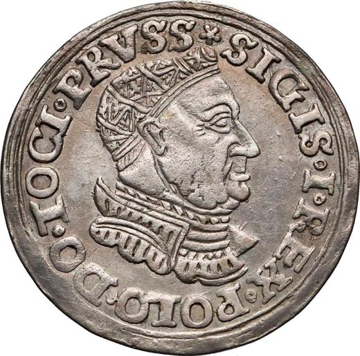 Аверс монеты - Трояк (3 гроша) 1534 года "Торунь" - цена серебряной монеты - Польша, Сигизмунд I Старый