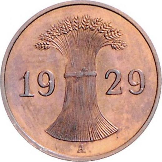 Reverso 1 Reichspfennig 1929 A - valor de la moneda  - Alemania, República de Weimar