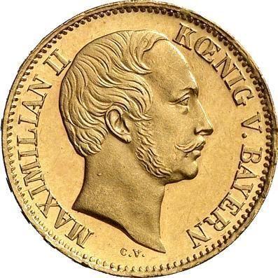 Anverso Media corona 1859 - valor de la moneda de oro - Baviera, Maximilian II