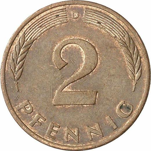Awers monety - 2 fenigi 1993 D - cena  monety - Niemcy, RFN