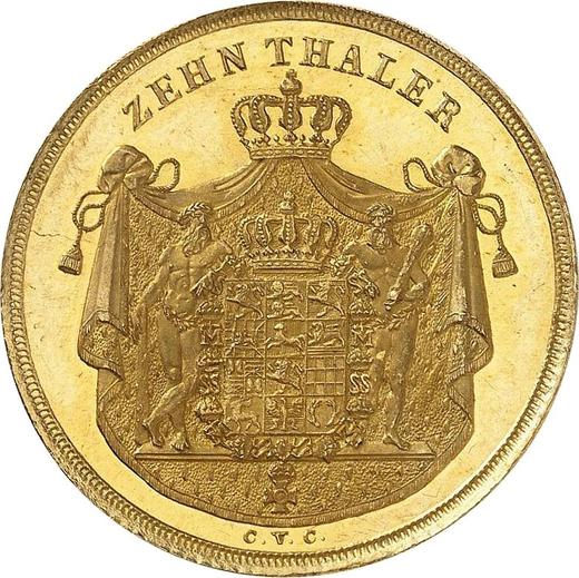 Реверс монеты - 10 талеров 1829 года CvC "Тип 1827-1829" - цена золотой монеты - Брауншвейг-Вольфенбюттель, Карл II