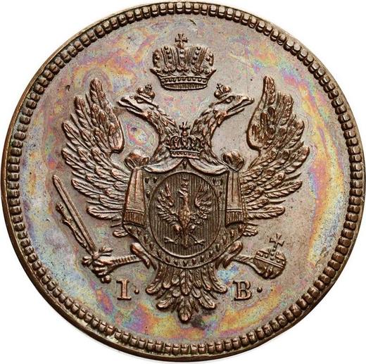 Anverso 3 groszy 1815 IB "Cola larga" Reacuñación - valor de la moneda  - Polonia, Zarato de Polonia