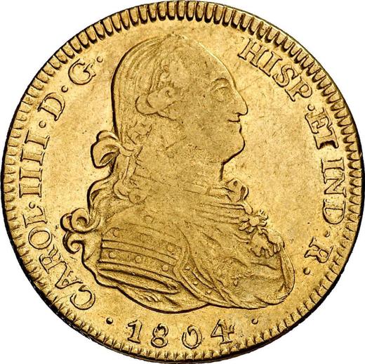 Аверс монеты - 4 эскудо 1804 года Mo TH - цена золотой монеты - Мексика, Карл IV