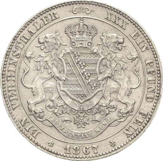 Reverse Thaler 1867 B - Silver Coin Value - Saxony-Albertine, John