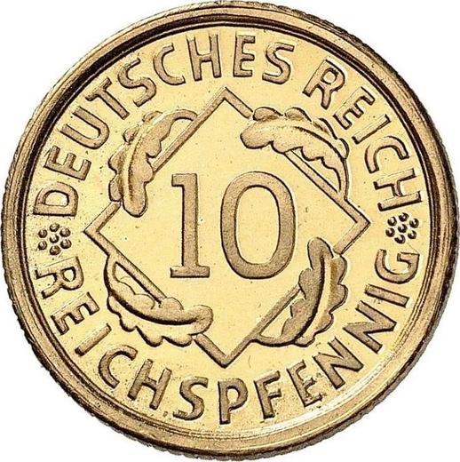 Аверс монеты - 10 рейхспфеннигов 1925 года E - цена  монеты - Германия, Bеймарская республика