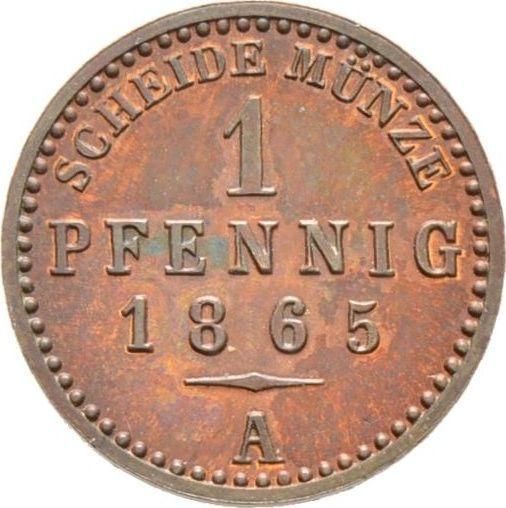 Реверс монеты - 1 пфенниг 1865 года A - цена  монеты - Саксен-Веймар-Эйзенах, Карл Александр