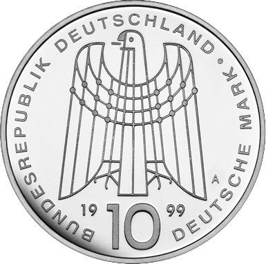 Реверс монеты - 10 марок 1999 года A "Детские деревни SOS" - цена серебряной монеты - Германия, ФРГ