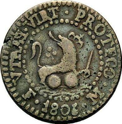 Реверс монеты - 1 куарто 1806 года M - цена  монеты - Филиппины, Карл IV