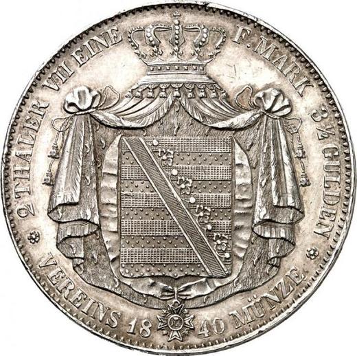 Reverso 2 táleros 1840 G - valor de la moneda de plata - Sajonia, Federico Augusto II