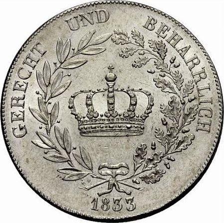Rewers monety - Talar 1833 - cena srebrnej monety - Bawaria, Ludwik I
