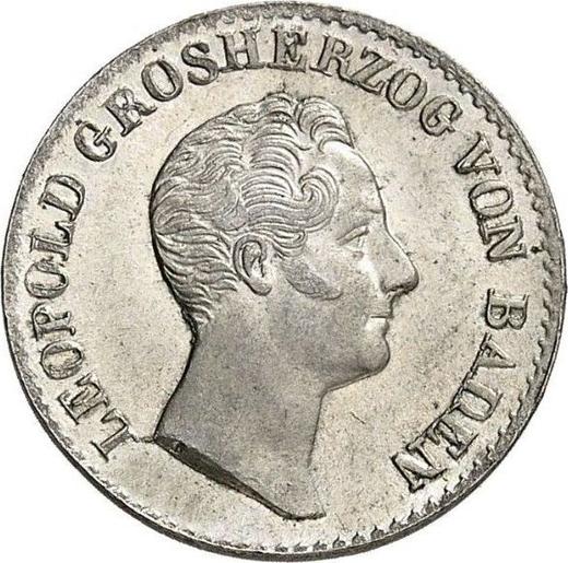 Awers monety - 6 krajcarów 1832 D - cena srebrnej monety - Badenia, Leopold