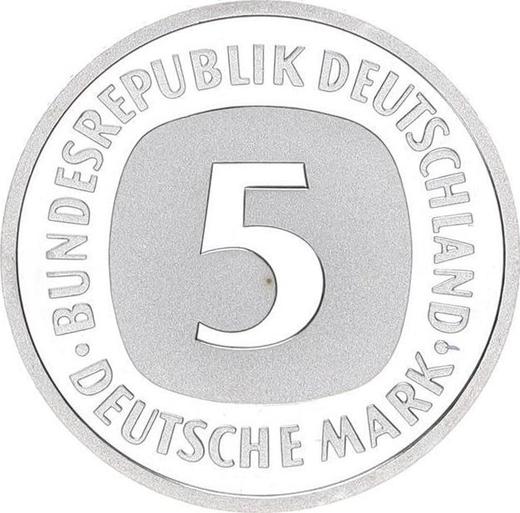 Obverse 5 Mark 2001 J -  Coin Value - Germany, FRG