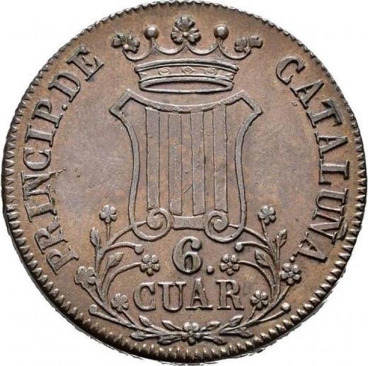 Reverso 6 cuartos 1836 "Cataluña" - valor de la moneda  - España, Isabel II