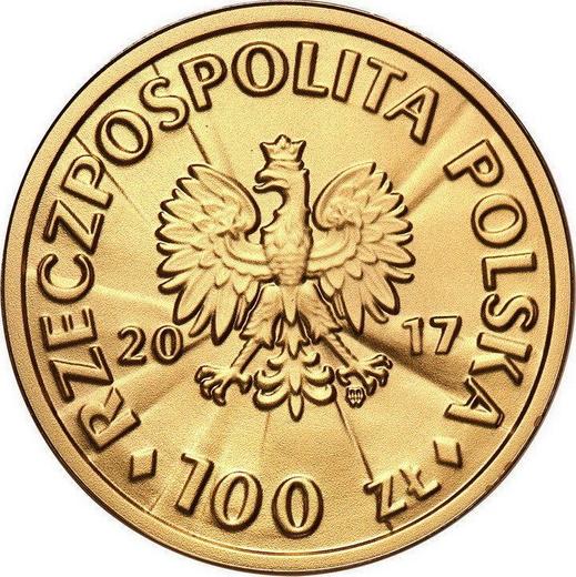 Awers monety - 100 złotych 2017 MW "Roman Dmowski" - cena złotej monety - Polska, III RP po denominacji
