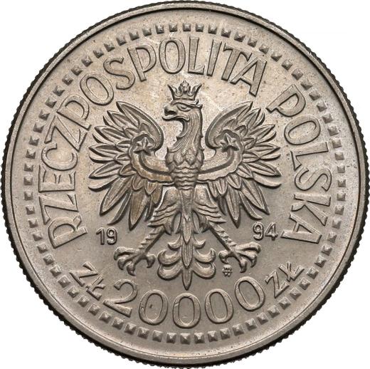 Obverse Pattern 20000 Zlotych 1994 MW ANR "75 years of the Association of War Invalids of the Republic of Poland" Copper-Nickel -  Coin Value - Poland, III Republic before denomination