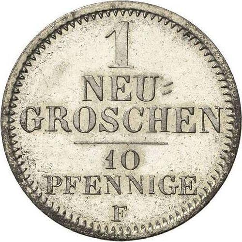 Reverso 1 nuevo grosz 1851 F - valor de la moneda de plata - Sajonia, Federico Augusto II