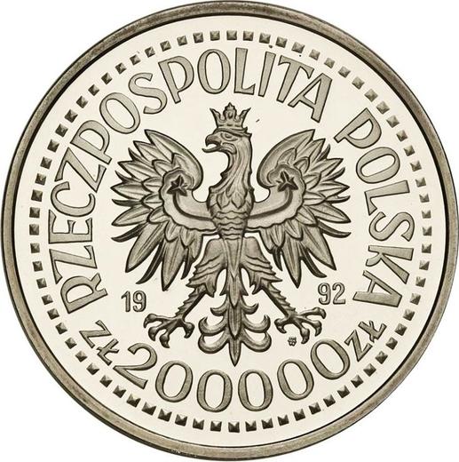 Obverse 200000 Zlotych 1992 MW ET "The Universal Exposition of Seville (EXPO 1992)" - Silver Coin Value - Poland, III Republic before denomination
