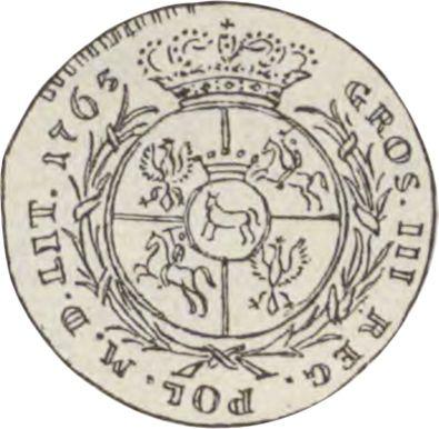Реверс монеты - Пробный Трояк (3 гроша) 1765 года GROS III - цена  монеты - Польша, Станислав II Август