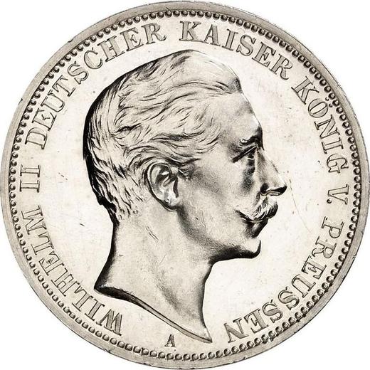 Anverso 3 marcos 1908 A "Prusia" - valor de la moneda de plata - Alemania, Imperio alemán