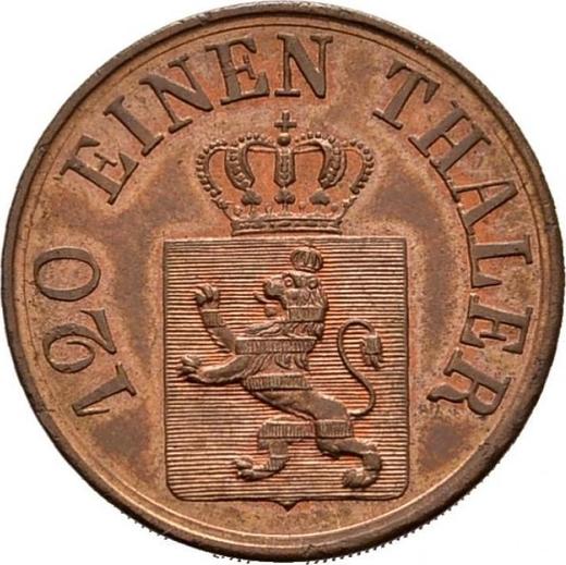 Аверс монеты - 3 геллера 1861 года - цена  монеты - Гессен-Кассель, Фридрих Вильгельм I