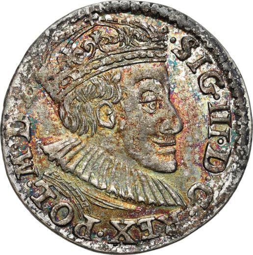 Аверс монеты - Трояк (3 гроша) 1588 года ID "Олькушский монетный двор" - цена серебряной монеты - Польша, Сигизмунд III Ваза
