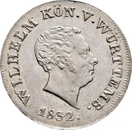 Аверс монеты - 6 крейцеров 1832 года - цена серебряной монеты - Вюртемберг, Вильгельм I