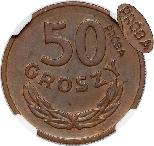 Реверс монеты - Пробные 50 грошей 1949 года Медь - цена  монеты - Польша, Народная Республика
