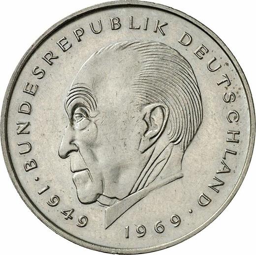 Anverso 2 marcos 1986 D "Konrad Adenauer" - valor de la moneda  - Alemania, RFA