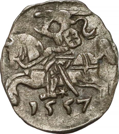 Rewers monety - Denar 1557 "Litwa" - cena srebrnej monety - Polska, Zygmunt II August