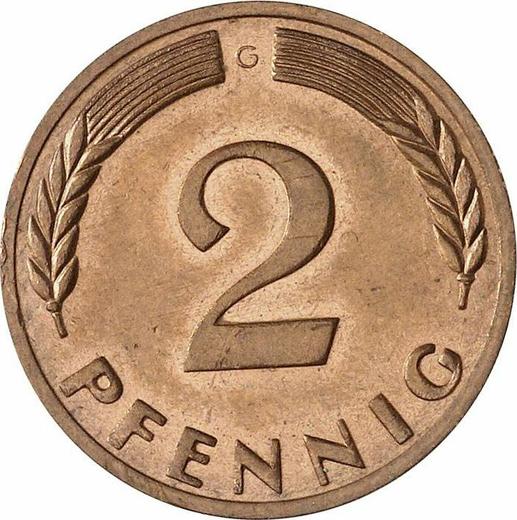 Obverse 2 Pfennig 1968 G "Type 1967-2001" -  Coin Value - Germany, FRG