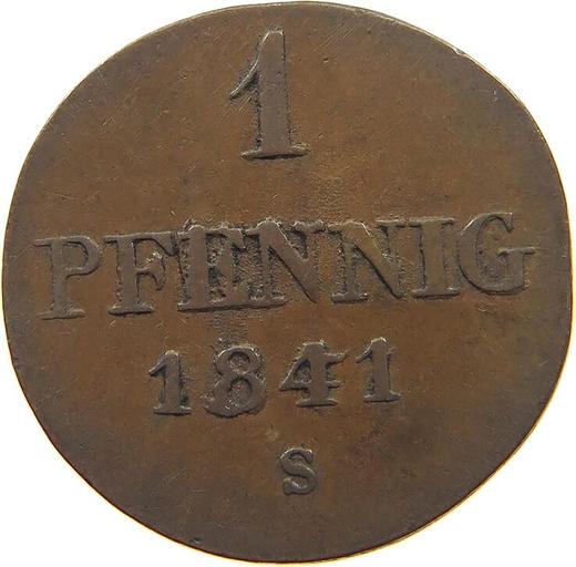 Reverso 1 Pfennig 1841 S - valor de la moneda  - Hannover, Ernesto Augusto 