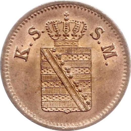 Аверс монеты - 1 пфенниг 1851 года F - цена  монеты - Саксония-Альбертина, Фридрих Август II