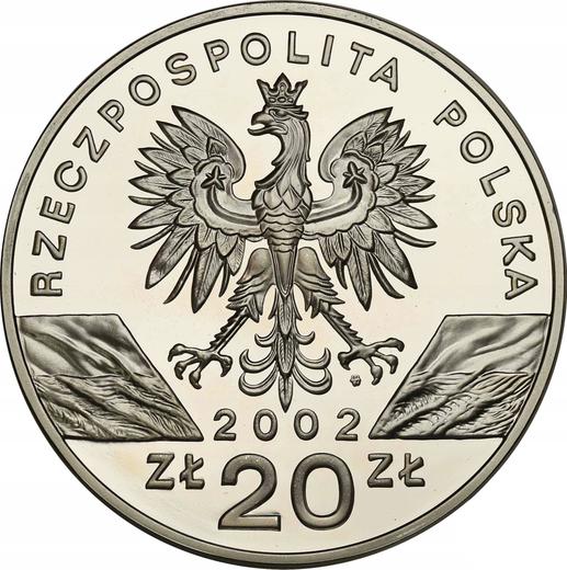 Obverse 20 Zlotych 2002 MW "European pond turtle" - Silver Coin Value - Poland, III Republic after denomination